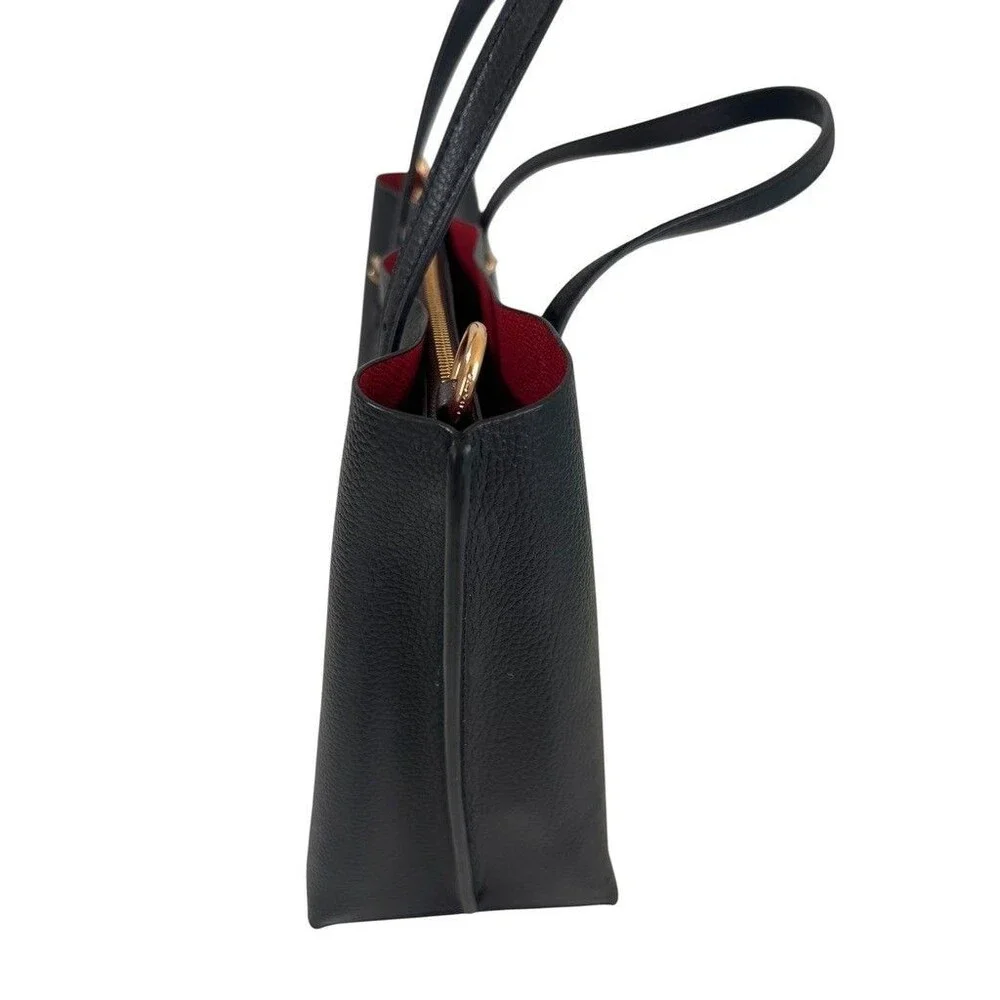 COACH C4084 Small Mollie Tote 25 Cross grain Leather Black